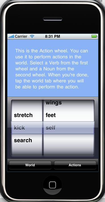Screenshot of Action Wheel